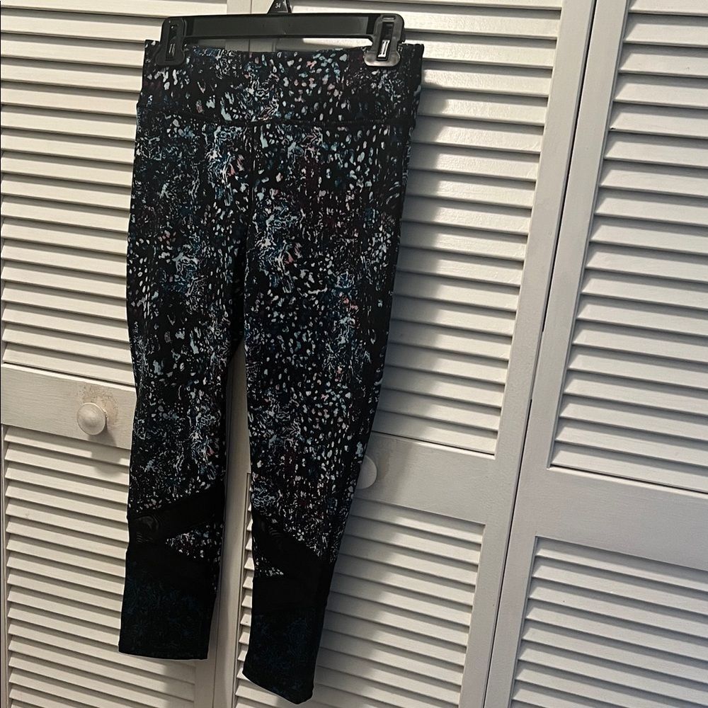 #1127=Black/Blue Mixed Multiple Colors Patterned Leggings
